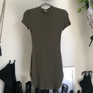 Olive Green T-Shirt Bodycon Dress
